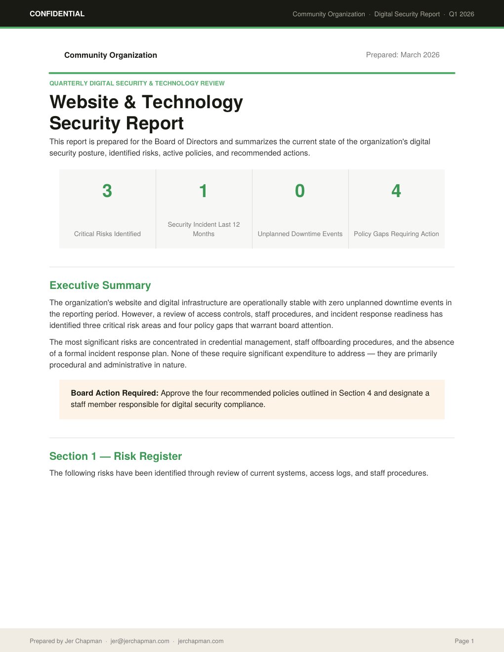 Sample digital security audit report